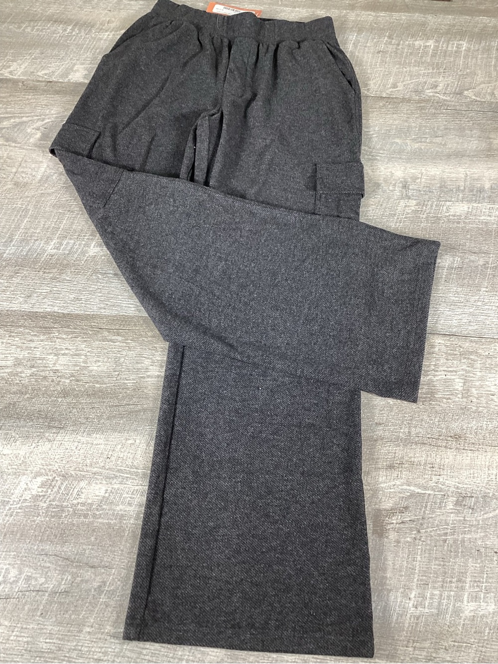 Thread & Supply Faye Brushed Knit Cargo Pants Gray Wide Leg Womens Small NWT